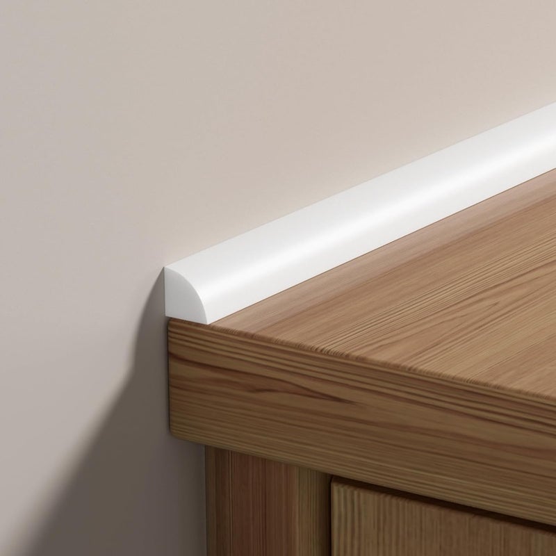Risunpet 0.25" x 0.25" Slim Quarter Round Molding,40FT Self Adhesive Flexible Trim for Small Gaps, Countertop Wall Seam, Window Sill, Desk & Cabinet Edge, Peel and Stick Finishing Strip - Image 1